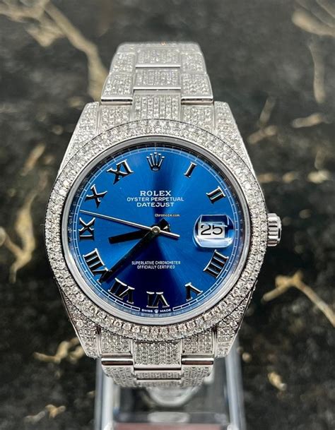 fully iced rolex replica|rolex datejust 41 iced out.